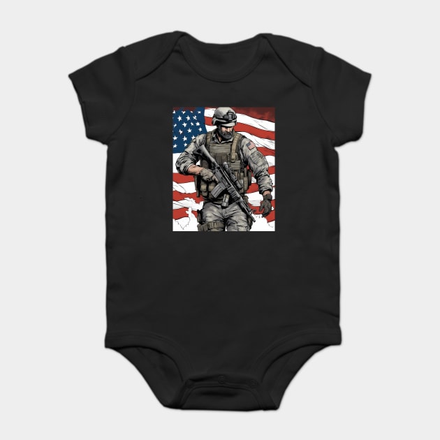 Army Ranger Baby Bodysuit by animegirlnft
